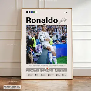Cristiano Ronaldo Poster, Ballon d'Or Winner, Real Madrid Football Print, Portuguese Football Wall Art, Real Madrid Decor, Ronaldo Football2