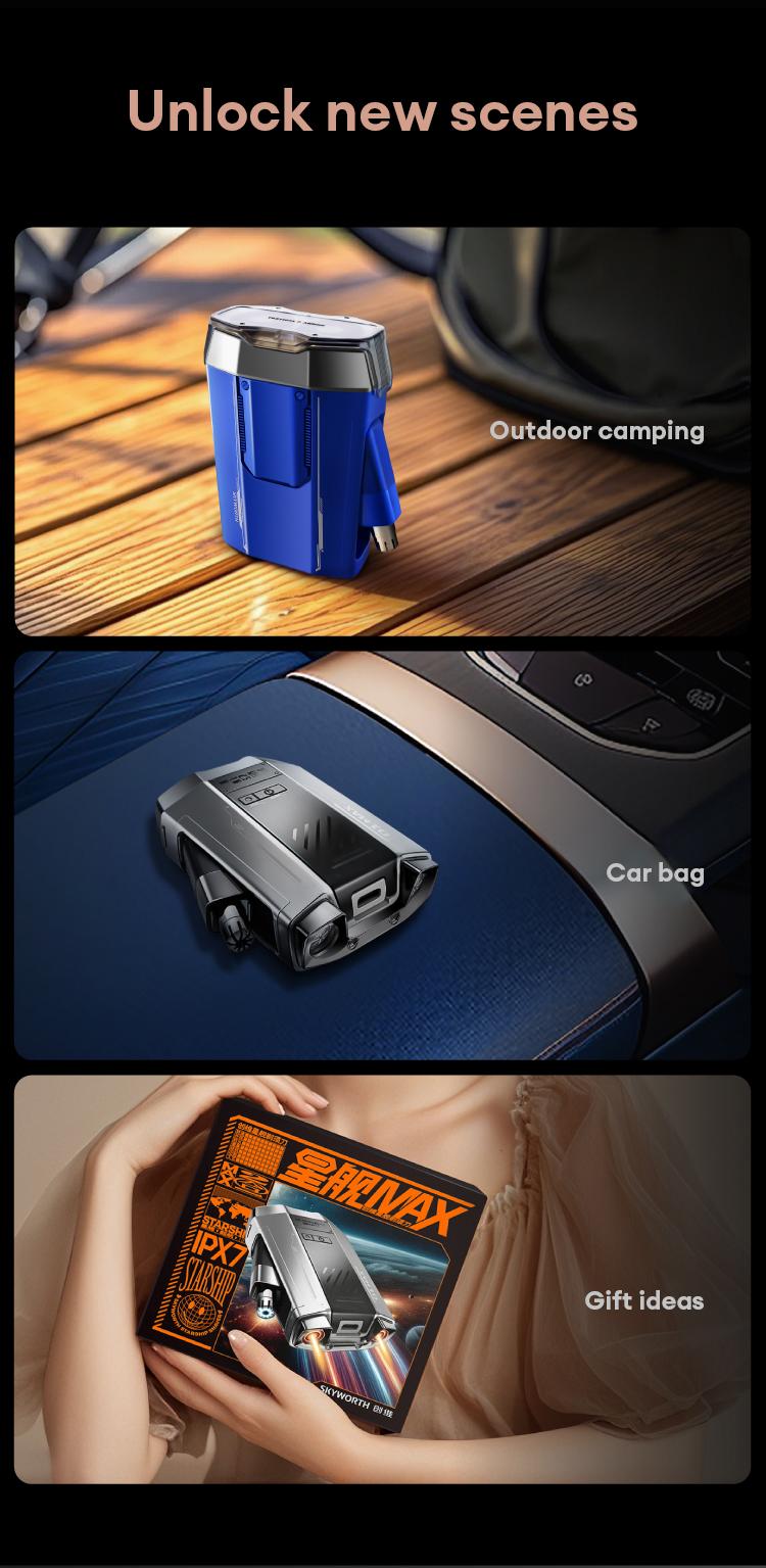 Skyworth XJ32 Dual Ring Shaver, with dual ring floating blade design, high-speed rotating blade, equipped with side wing nose hair trimmer, full body IPX7 waterproof, Long lasting battery life,suitable for short hard beards and delicate men