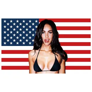 Megan Fox American 3x5Ft Flag Tapestry for Wall Hanging College Dorm Room Decor Outdoor  Parties Banner with 4 Brass Grommets bedroom art print farmhouse poster chick funny Decoration Floral Designs
