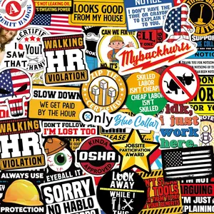 173 PCS Hard Hat Stickers for Adults - Funny (Dirty) for Water Bottle, Laptop, Helmet, Cars, Tool Box, Cars - Blue Collar Stickers for Men, Waterproof Debinolo