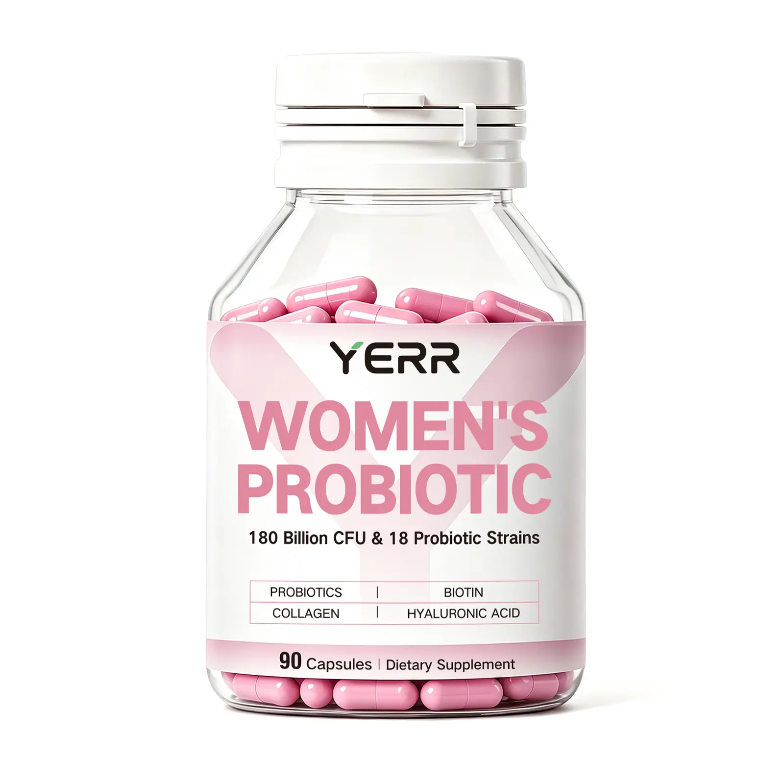 Women's Probiotic Complex - 180B CFU, 18 Strains with Cranberry, Collagen, Hyaluronic Acid & Biotin | Supports Vaginal Flora, Digestive Health, Skin Hydration & Urinary Wellness | 60 Caps