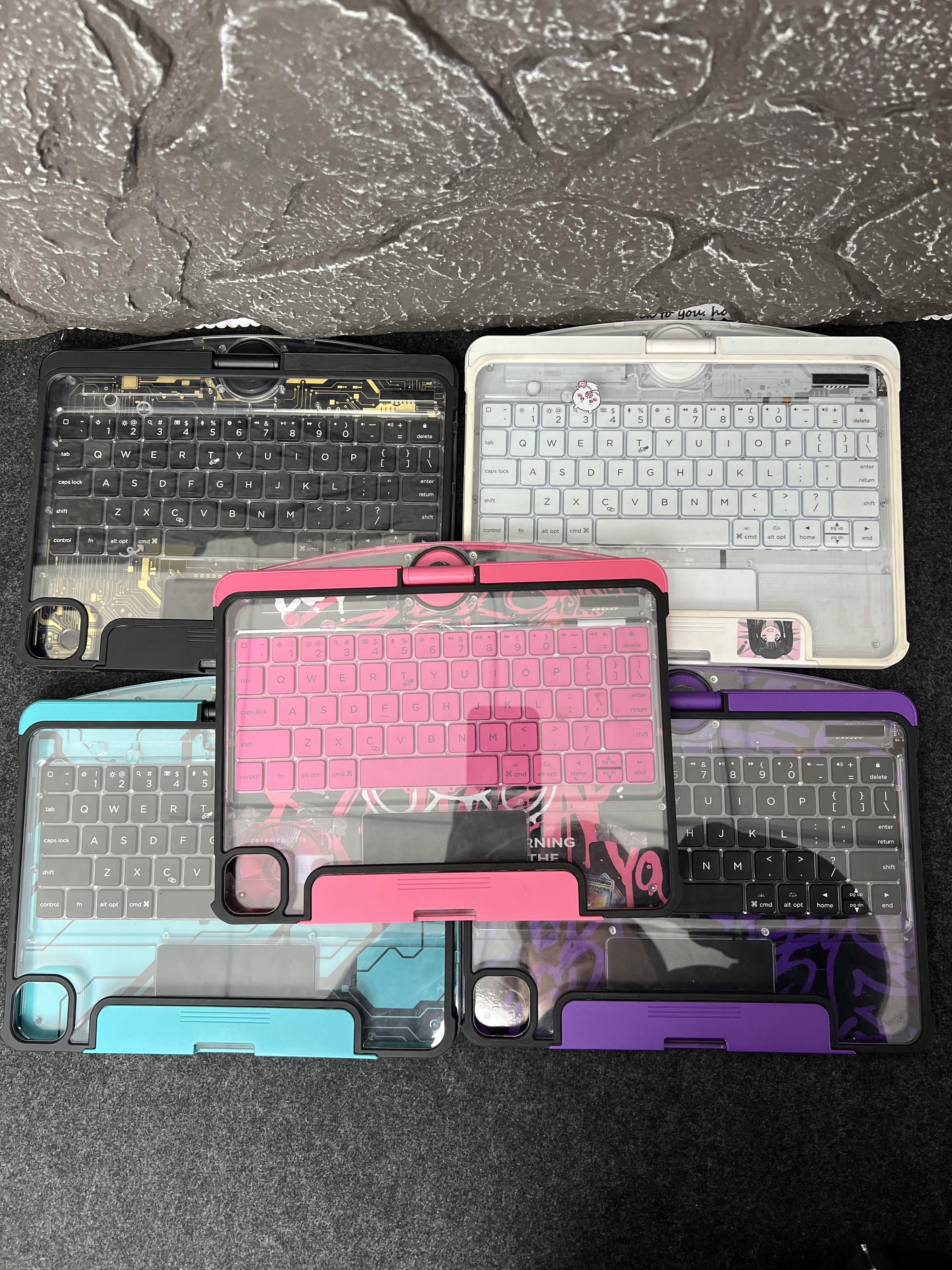 DarlingCase Y2k Pink iPad keyboard Case– 360° Rotating Multi-Touch Trackpad, RGB Backlit Keyboard, Transparent Back, Pencil Holder, Type-C Charging,for ipad 10th gen case ipad a16 case Tablet Cyberpunk Wireless  Digital