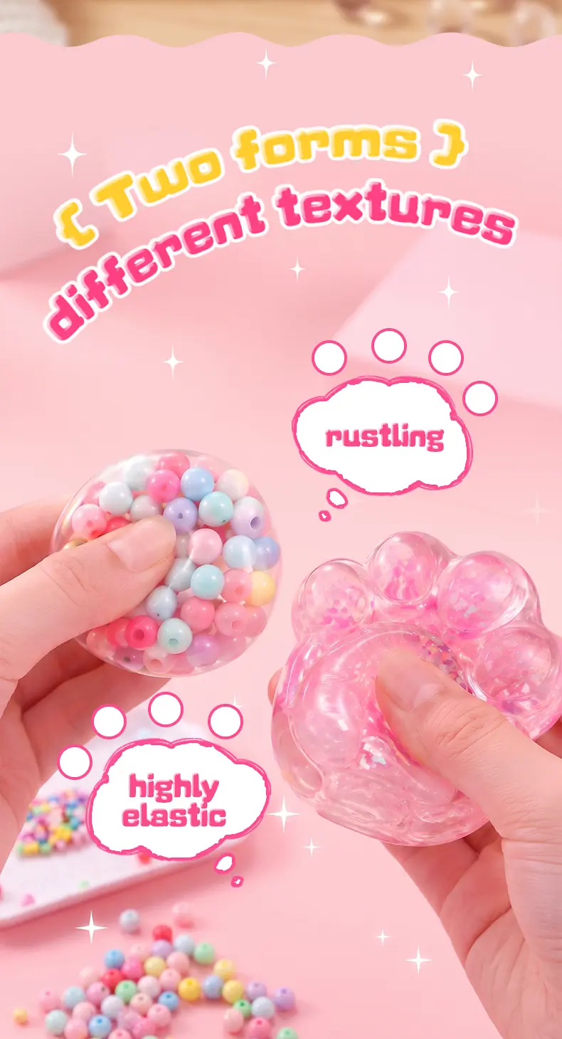 Kawaii DIY Cat Paw Squishy Kit - Super Soft Mochi Texture, Squishies Toys, Relaxing ASMR Stress Relief, Fidget Slime & Squishy Toys, Cool Gifts for Kids, Creative Play Vacation Craft Activity, Handmade Room Decor