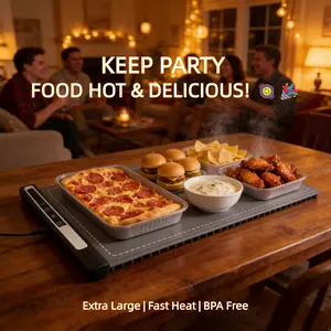 Sanbai Warming Mat for Food Full Surface Heating，Adjustable Temperature，8-hour Timer,Versatile, Rollable and Portable，Thawing for Parties Buffets Gatherings Holidays Daily Use，Thanksgiving gifts, Christmas gifts