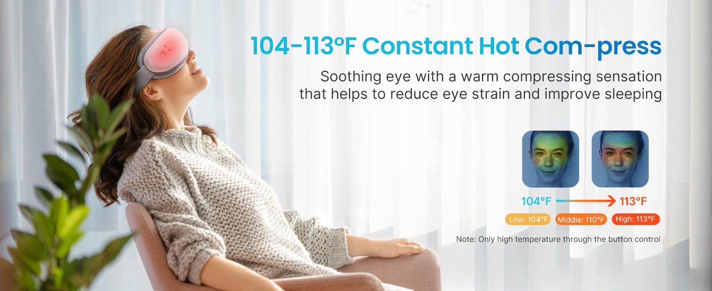 RENPHO Smart Heated Eye Massager with App Control, Face Massager Sleep Eye Mask Massage Setting with DIY Mode Gift Choice for Man Women Spring Glow Up