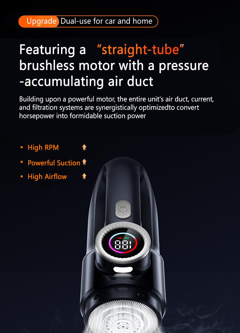 Vehicle and home wireless handheld vacuum cleaner, 2-in-1 car vacuum and blower, high power and strong suction, compact and mini handheld car interior cleaning machine, wet and dry car vacuum cleaner. Car Detailing Tools Car Detailing Accessories