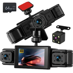 4 Channel 1080p Dash Cam - Front, Left, Right and Rear Cameras, 3 Inch Screen, Infrared Night Vision, Loop Recording and Motion Detection