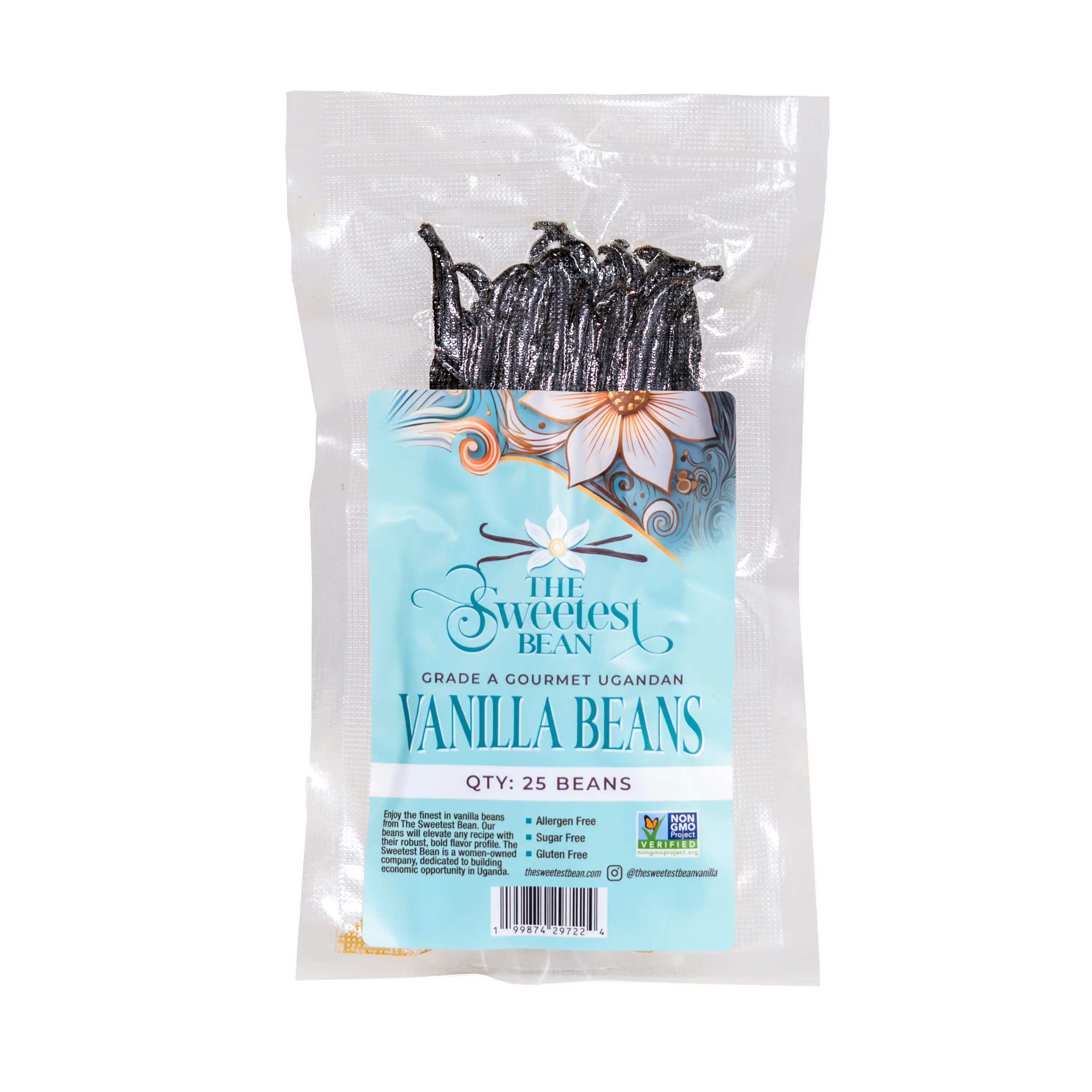 Gourmet Whole Ugandan Vanilla Beans - Grade A, Non-GMO, Organically Grown, 7-9 Inches, Perfect for Desserts & Extract