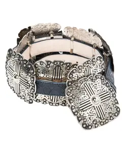 Angel Ranch Women's 1" Square Concho Leather Belt - Da3660 Angel Ranch Women's 1" Square Concho Leather Belt - Da3660