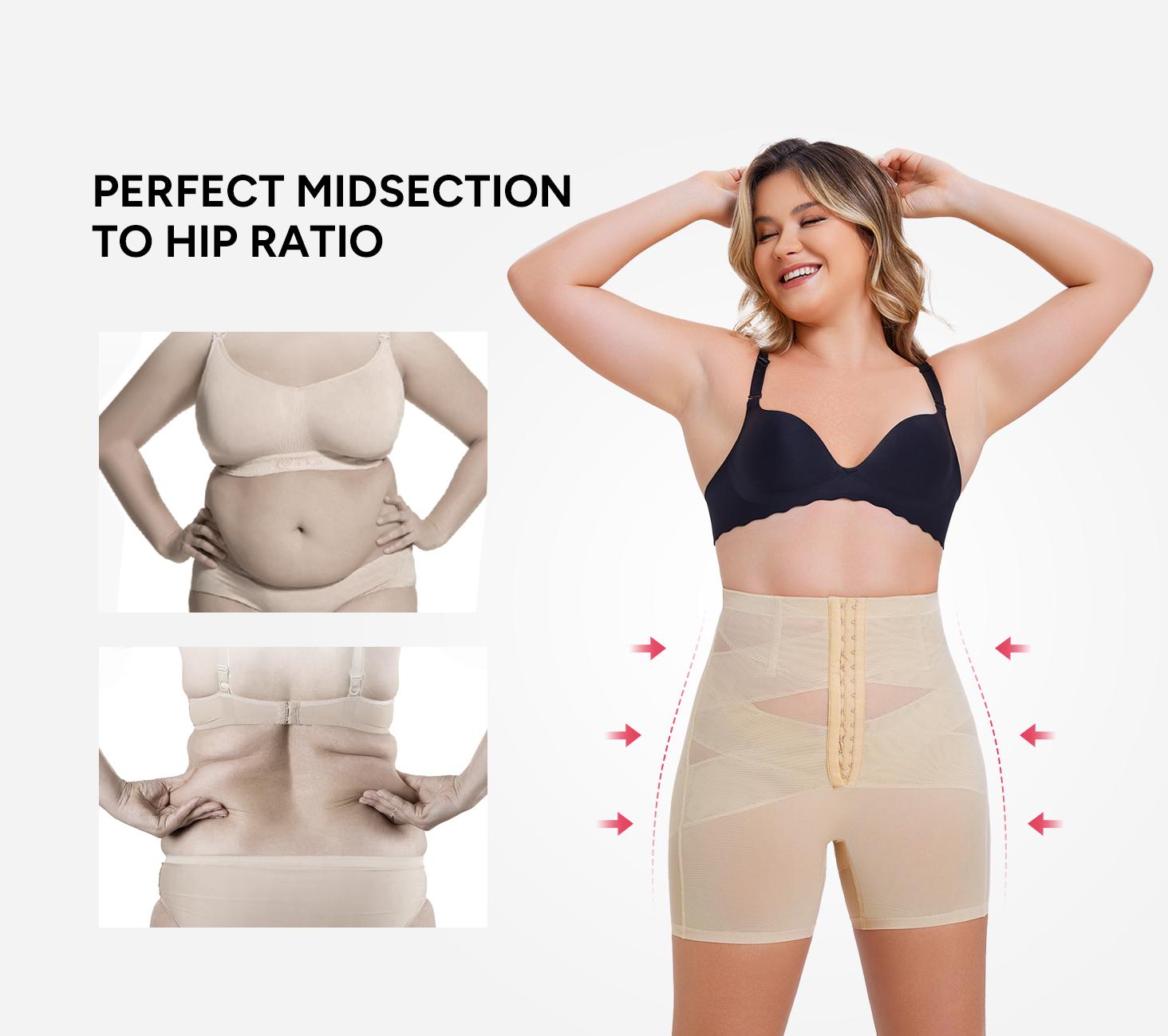 Nebility Women's Mesh Comfort Shapewear Short - Black Daywear Minimalist Design Sexy and Basic Style Womenswear High Waist Shaper Compression Seamless Tummy Control Beige