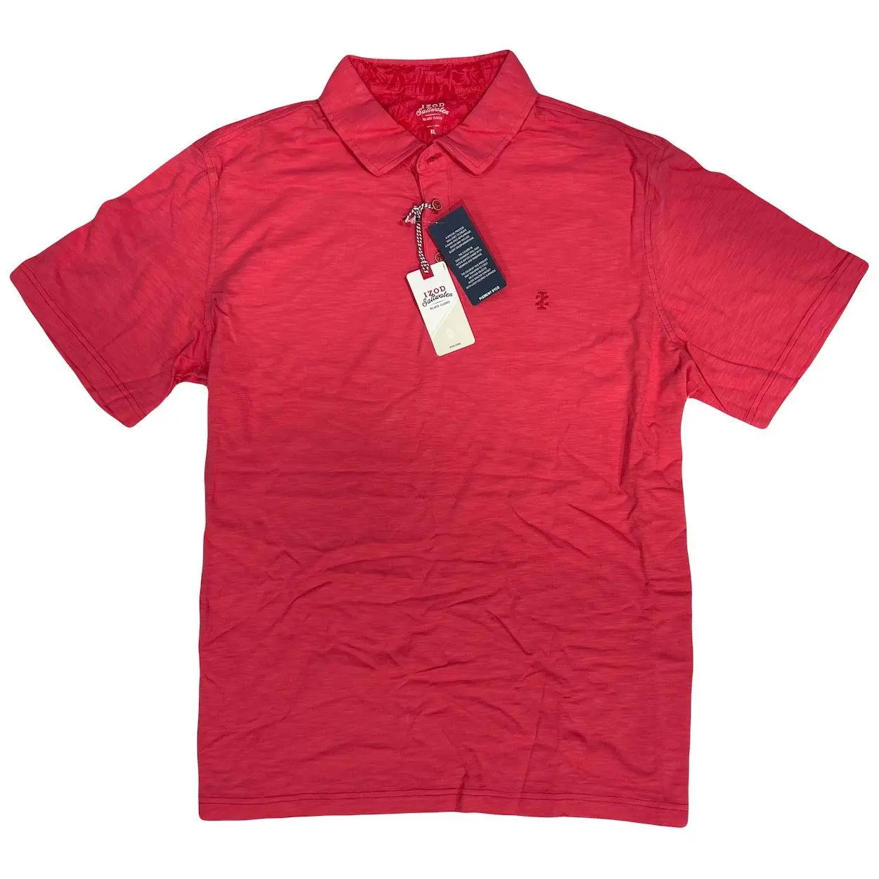 IZod Saltwater Men's Polo Shirt - Relaxed Fit Classic 100% Cotton Short Sleeve Casual Top for Golf & Everyday Wear