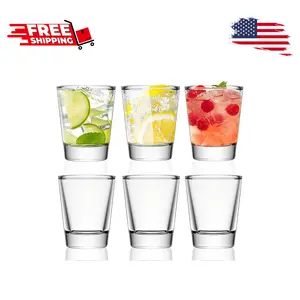 6 Pack Shot Glasses Set with Heavy Base, 1.6 oz Clear