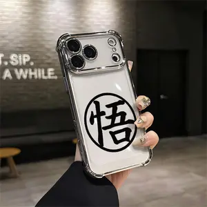 Dragon Ball Goku Kanji Phone Case Viral Dragon Ball Anime Kanji For IPhone 17 16 15 14 13 12 11 PRO PLUS MAX AIR Four-corner Drop-proof Transparent Casual Soft Silicone Phone Case Perfect Gift Q95Cellphone Smartphone