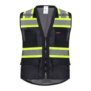 ProtectX Hi-Vis Safety Vest for Men & Women, ANSI Class 2 High Visibility Reflective Work Vest with 6 Pockets, Construction & Roadside Safety Apparel (S–4XL)