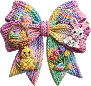 DTF Transfer – FU Yarn Easter Bow Multi Sizes