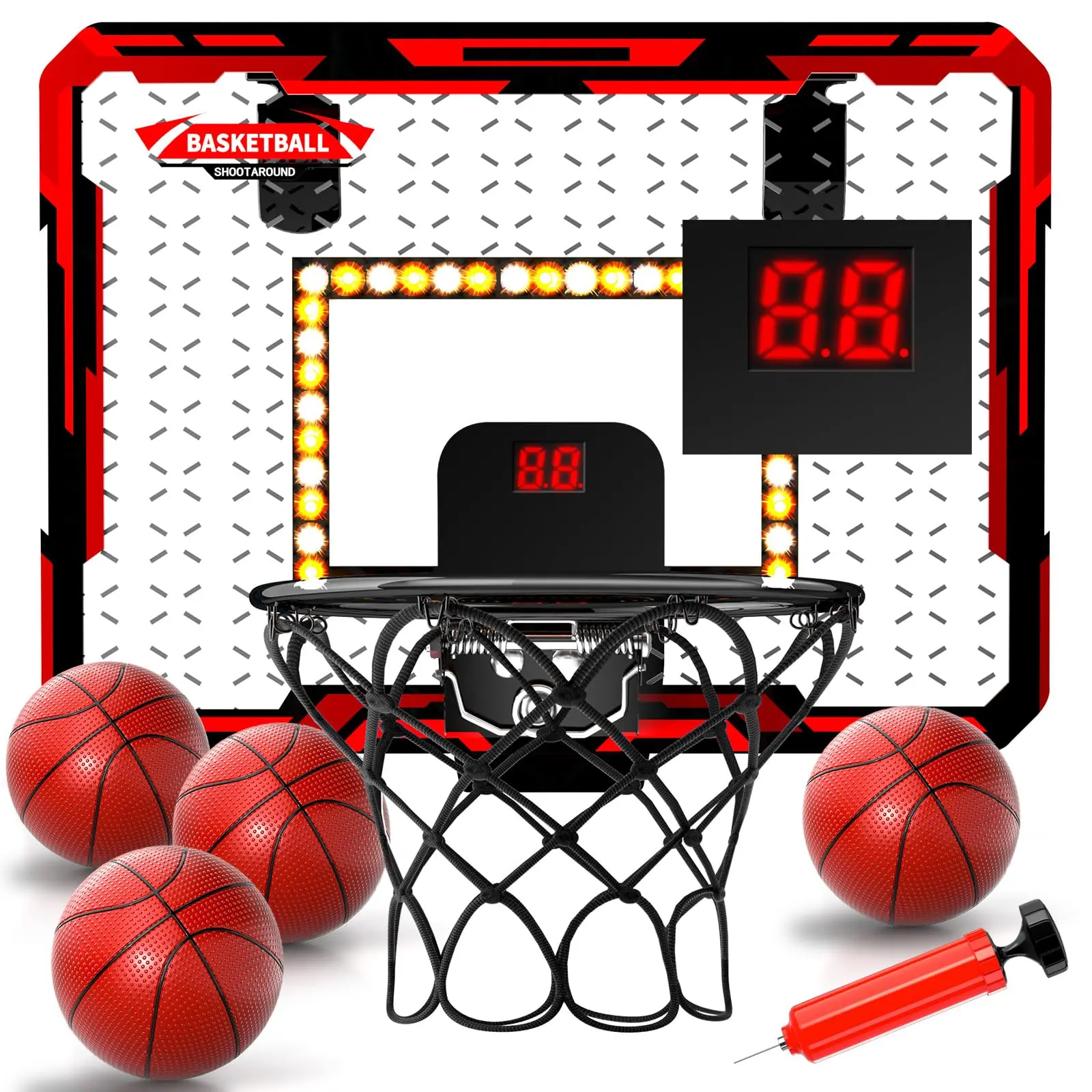 Basketball Hoop Indoor , Mini Basketball Hoop with 4 Balls, Basketball Toys