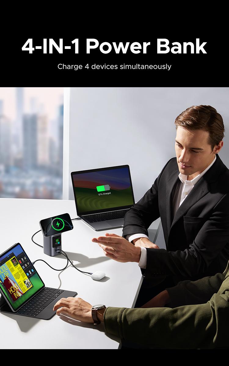 UGREEN Nexode Power Bank 20000mAh 145W PD 3.0 Portable Charger 72Wh Qi2 Certified 15W Wireless Fast Charging Magsafe Battery Pack 2C1A with TFT Display for iPhone 17/16 Series/MacBook/iPad,September Restock，TikTokShopBlackFriday ,TikTokShopJumpstartSale