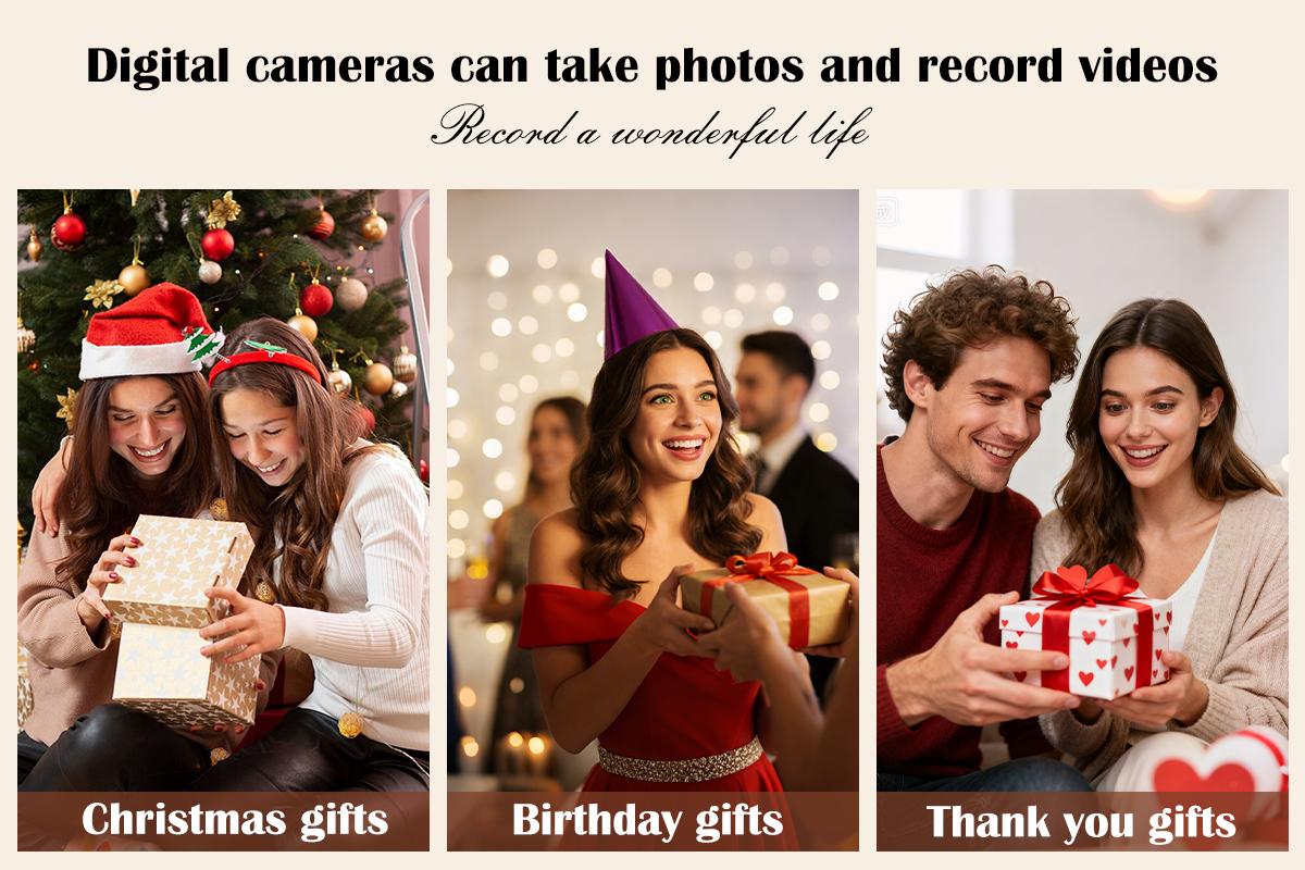 T-JERZENS Retro Digital camera,Portable vintage Camera,16X Digital Zoom 2.7K vlogging camera for beginner,cameras for photography,Compact Travel Camera for Boy,Girl,Birthday Gifts,New Year Gift