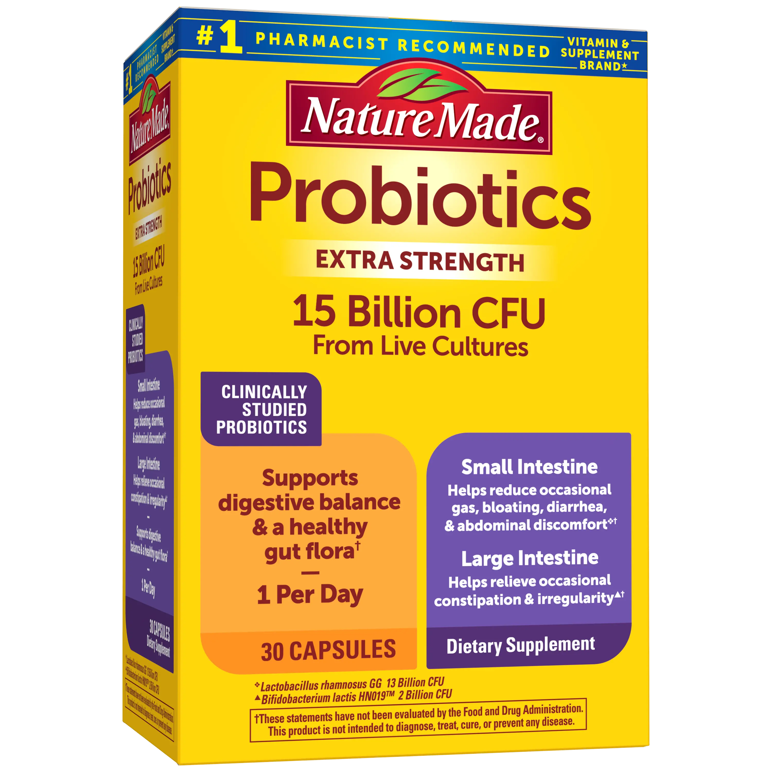 Probiotics Extra Strength 15 Billion CFU from Live Cultures Capsules