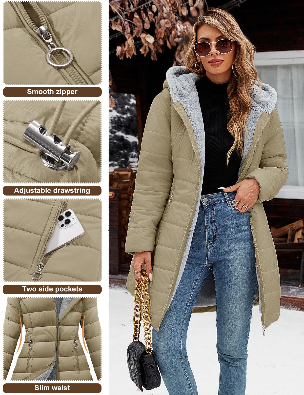 UMIPUBO Winter Women's Winter Windproof Fur Warm Slim Fit Down Jacket - Waterproof Long Ski Coat for Commuting UMIPUBO Winter Women's Winter Windproof Fur Warm Slim Fit Down Jacket - Waterproof Long Ski Coat for Commuting