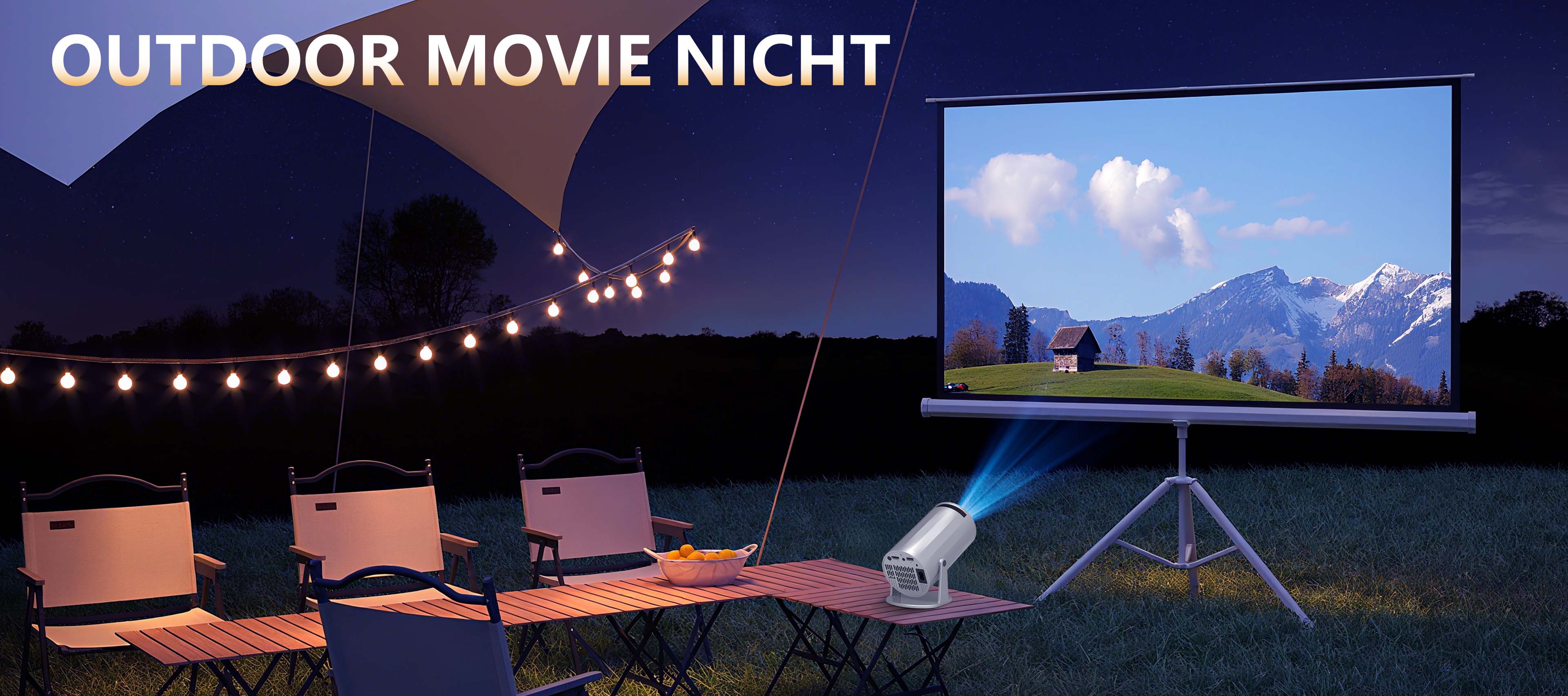 XBJ Mini Portable Projector with Wifi and BT5, 4K Support, Auto Keystone Adjustment, Pneumatic Mouse Remote Control for Outdoor/Bedroom Audio Watch Black Friday