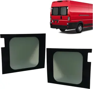 Rear Pair Window Glass Compatible with 2014-2024 Ram ProMaster Models with 270 Degree Hinged Doors Rear Cargo Door Tempered Glass Dark