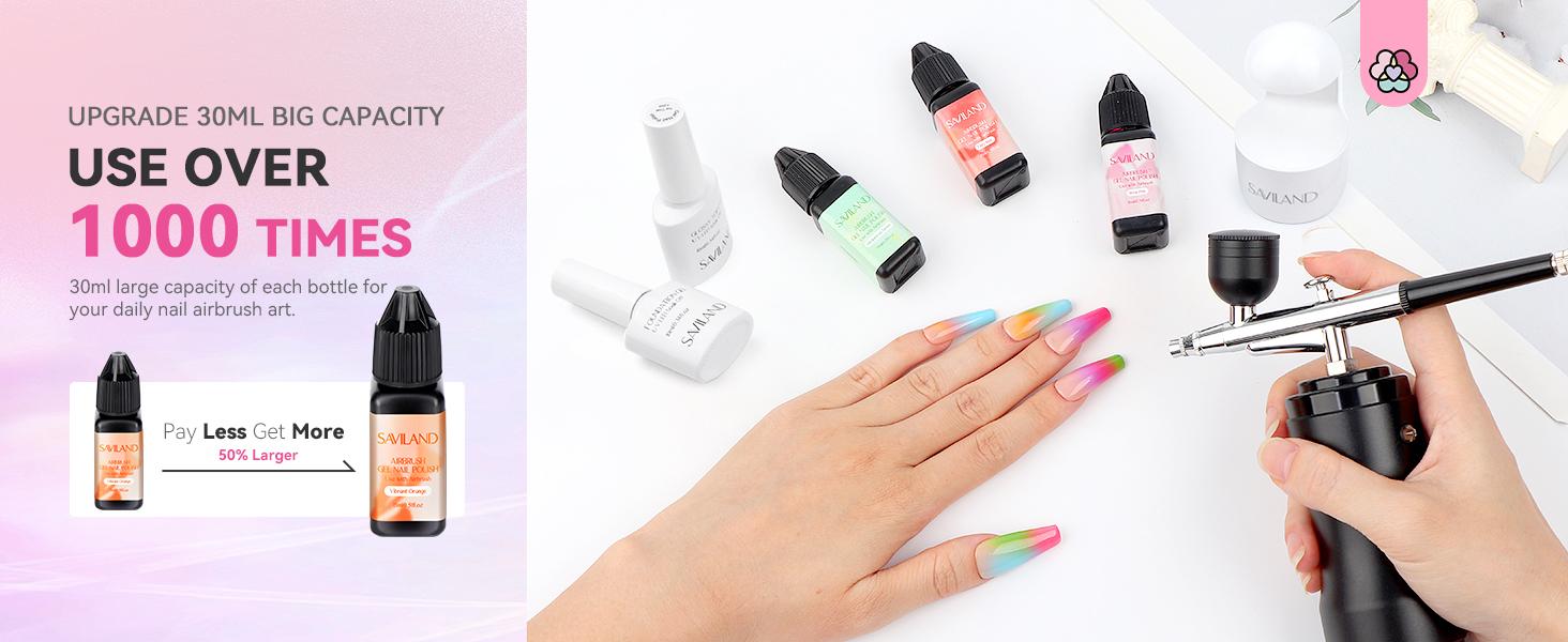 SAVILAND 12 Vitality Colors Airbrush Gel Nail Polish Set with Fine Mist for Color Spray - Nail Art Design Matte Nail Care Christmas Gift SAVILAND 12 Vitality Colors Airbrush Gel Nail Polish Set with Fine Mist for Color Spray - Nail Art Design Matte Nail Care Christmas Gift