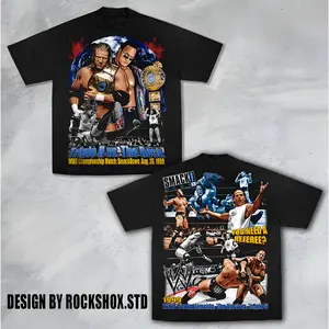 WWE Tripple H vs The Rock Retro Premium 100% Cotton T-Shirt, The Champ Shirt, Doctor of Thuganomics Retro WWE Shirt, Hustle Loyalty Respect Wrestling T-Shirt, Iconic WWE Legend Merch