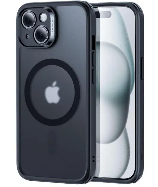 ESR for iPhone 15 Case, Translucent Matte Case, Compatible with MagSafe, Military-Grade Protection, Classic Series, Frosted Black