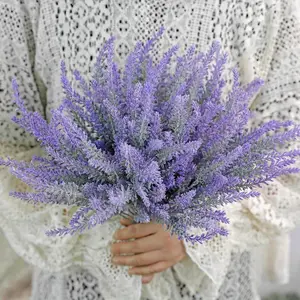 10PCS Plastic Fake Flowers Artificial Lavender for Home Wedding Kitchen Garden Office Table Centerpieces Indoor Outdoor Decor