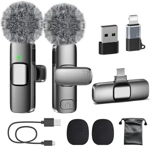 Mini Wireless Lavalier gaming Mic for iPhone & Android Magnetic Clip-On Mic with 360° Rotating Design for Vloggers & Creators Plug & Play Smart Noise Reduction gift minimicrophone pack