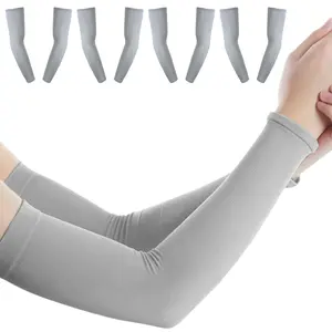 5 Pairs Arm Sleeves for Men Women Teenagers, Sun Sleeves UV Protection, Cooling Arm Sleeves Cover Compression Sleeves For Working Basketball Golf Sports, Gray