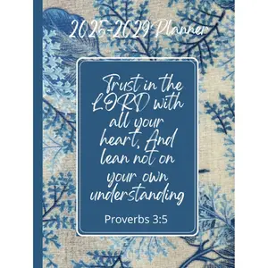 5 Year Monthly Planner 2025-2029, Bible Verse Cover, Proverbs 3:5: Elegant Design, Personal Organiser With Yearly Overviews Hardcover – March 29, 2024