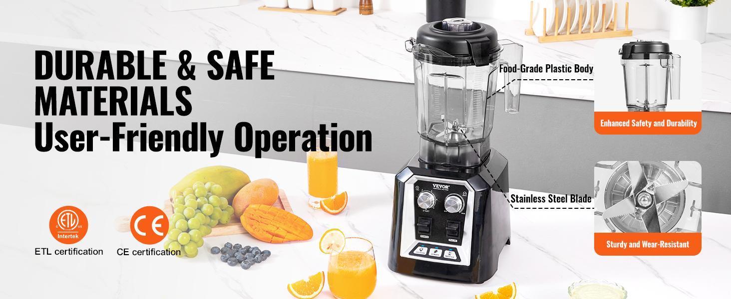 【Backtoschool】VEVOR Professional Blender, Commercial Countertop Blenders, 68 oz Jar Blender Combo, Stainless Steel 3 Functions Blender, for Frozen Drinks, Shakes, Smoothies, Peree, and Crush Ice 【Backtoschool】VEVOR Professional Blender, Commercial Countertop Blenders, 68 oz Jar Blender Combo, Stainless Steel 3 Functions Blender, for Frozen Drinks, Shakes, Smoothies, Peree, and Crush Ice
