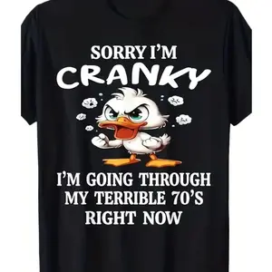 Funny 70s Duck Graphic Tee, 100% Cotton Casual Crew Neck Outfit, Unisex Couple Fashion Top, Cute Retro Style, Best Valentine’s Day Gift For Him Her, Perfect Gift For Boyfriend Girlfriend Husband Wife NCS