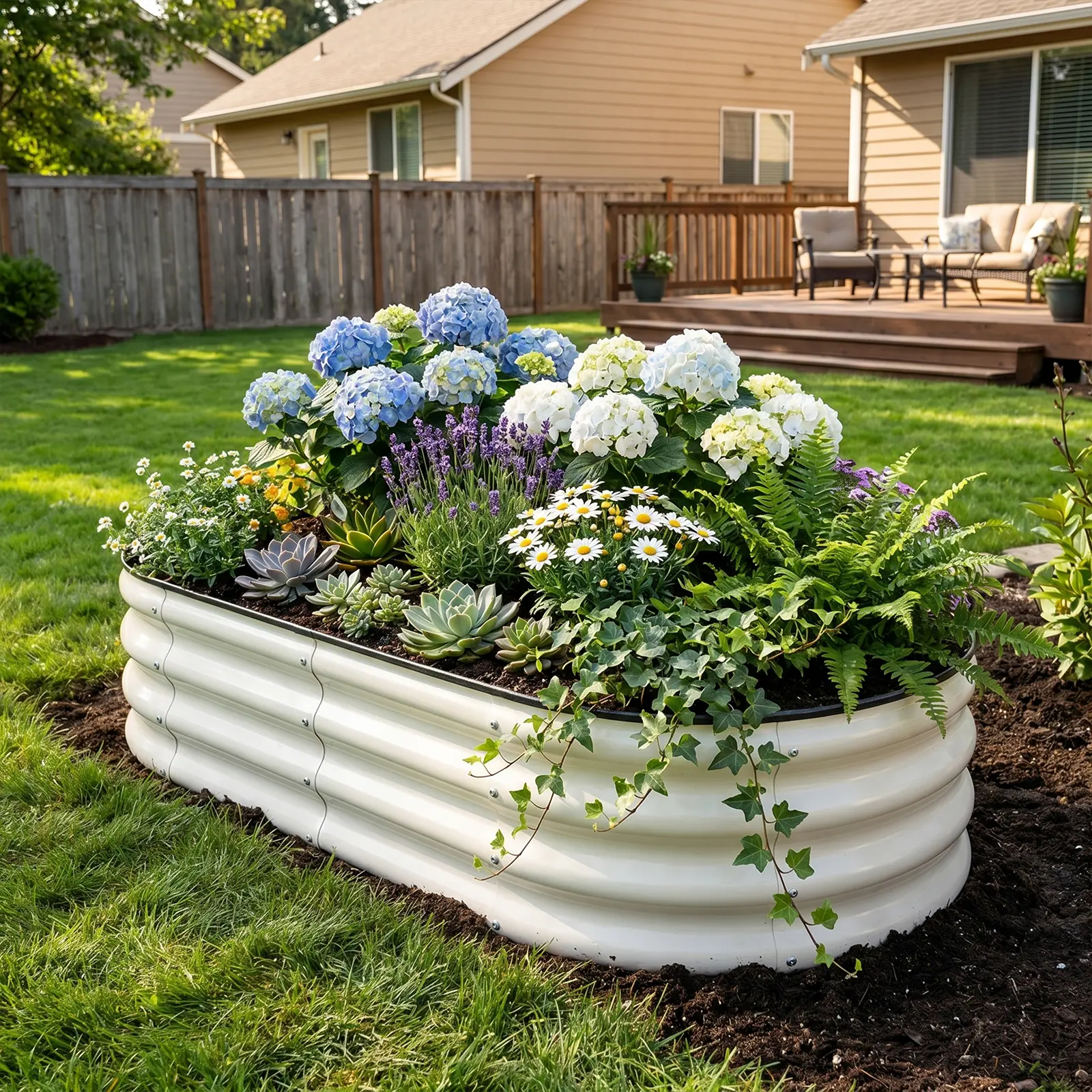 SnugNiture Raised Garden Bed 2-Pack 4x2x1 ft Module Metal Planter Box for Planting Plants Vegetables,Flowers