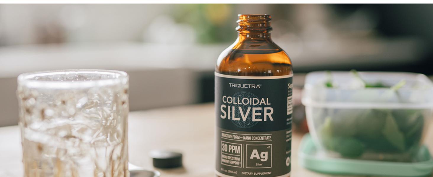 Colloidal Silver Liquid Supplement - 99.99% Pure, 30 PPM Concentration, Immune Support - Vegan, GMO-Free, Allergen-Free - Glass Bottle