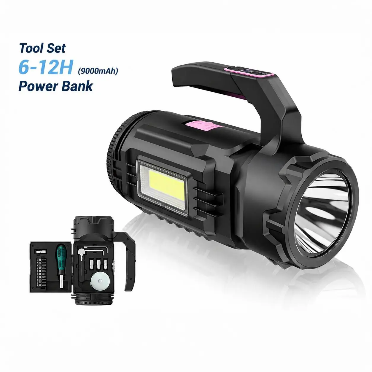 OGERY 9000mAh Rechargeable Flashlight, Up to 18 Hours Runtime Multi-Tool Camping Lantern with 983LM, Portable LED Camping Spotlight for Camping, Emergency, Outdoor Hiking,back to school,back to school haul