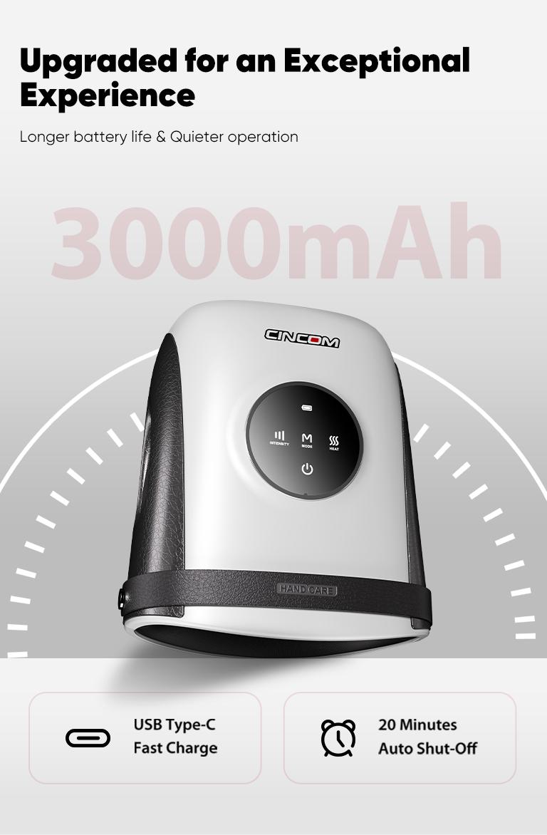 [Handheld Model] CINCOM New Handheld Hand massager,Five-finger Design,Portable and Cordless,Intuitive Touchscreen,Best Gifts for Loved Ones