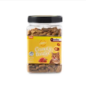 Cat Treats crunchy - Real Chicken Flavor Made with Deboned Chicken Healthy Snacks for Kittens Cats Low Calorie Training Treats 350g