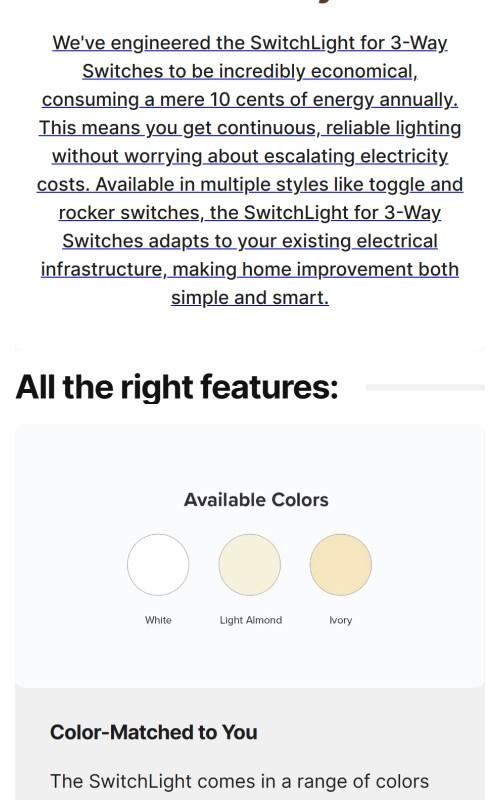 SwitchLight 3-Way - Illuminated Light Switch Cover Plate, Integrated LED Nightlight by SnapPower