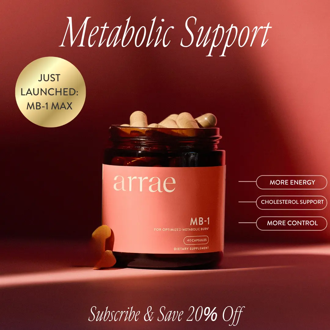 Arrae MB-1 | Natural Energy, Cholesterol, & Overall Health Support 20-Day Supply| Organic Nutrition Dietary Supplement Healthcare Vitamins Probiotic Blend Edible Fitness