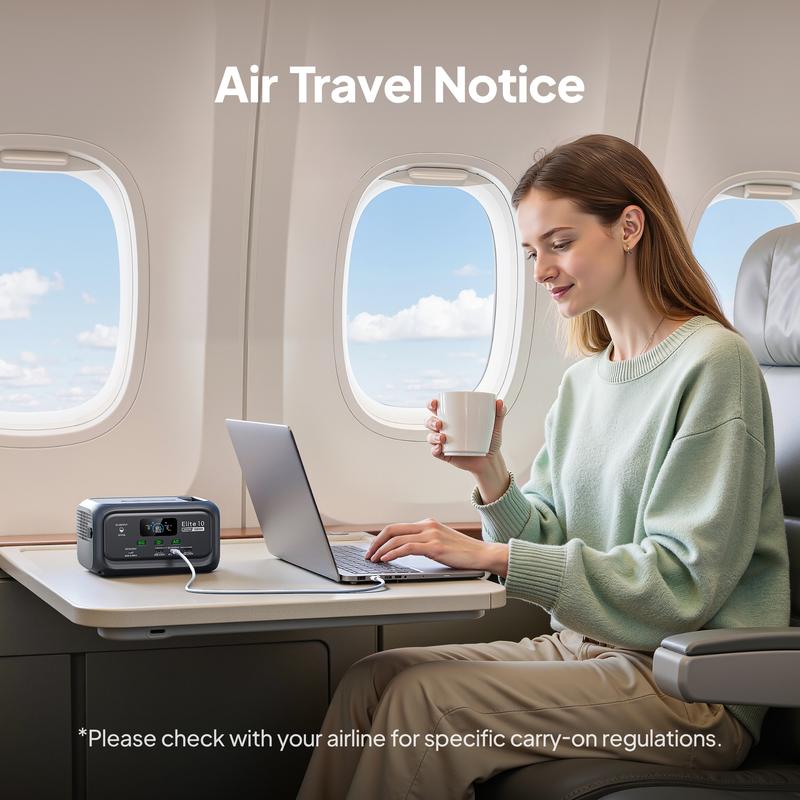 BLUETTI Elite 10 Portable Power Station 128Wh, 3.8 lbs Palm-Sized, Airline-Approved for Travel, Camping & Emergencies