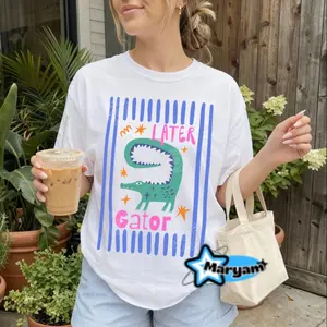 Later Gator Funny Alligator Shirt, Retro Vintage Animal Graphic Tee, Cute Crocodile Shirt, Casual Streetwear Tee
