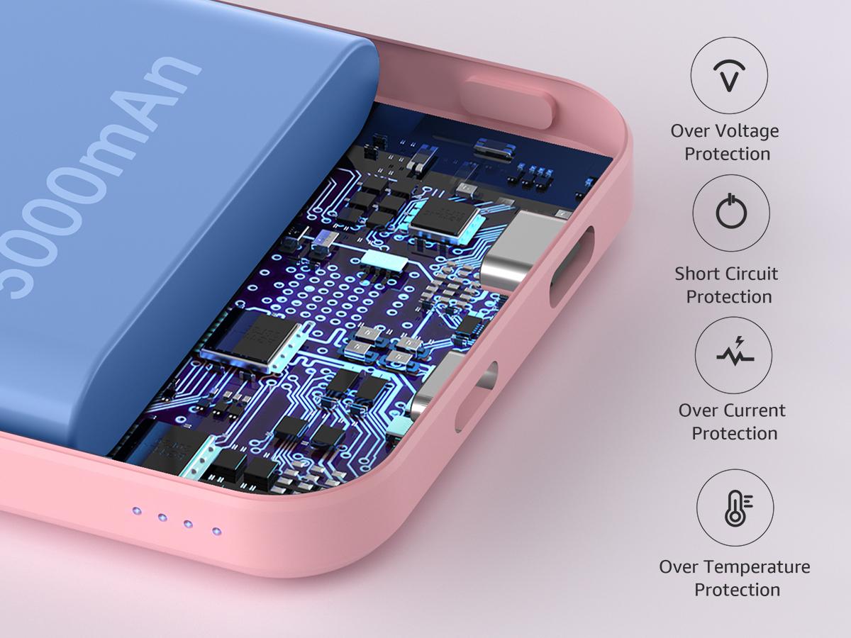 Podoru MagSafe Battery Pack, 5000mAh Magnetic Wireless Power Bank, Fast Charging Portable Charger for iPhone 17/16/15/14/13/12 All Series