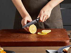 FOHERE Knife Set with Block 13 Pieces Stainless Steel Knife Sets for Kitchen with Built-in Sharpener Sharp Kitchen Knife Block Set with Granite Pattern, Anti-slip Handle Rust Resistant,Black Granite