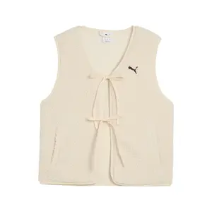 PUMA Womens Wardrobe Essentials Polar Fleece Gilet Vest Athletic Outerwear Casual - White