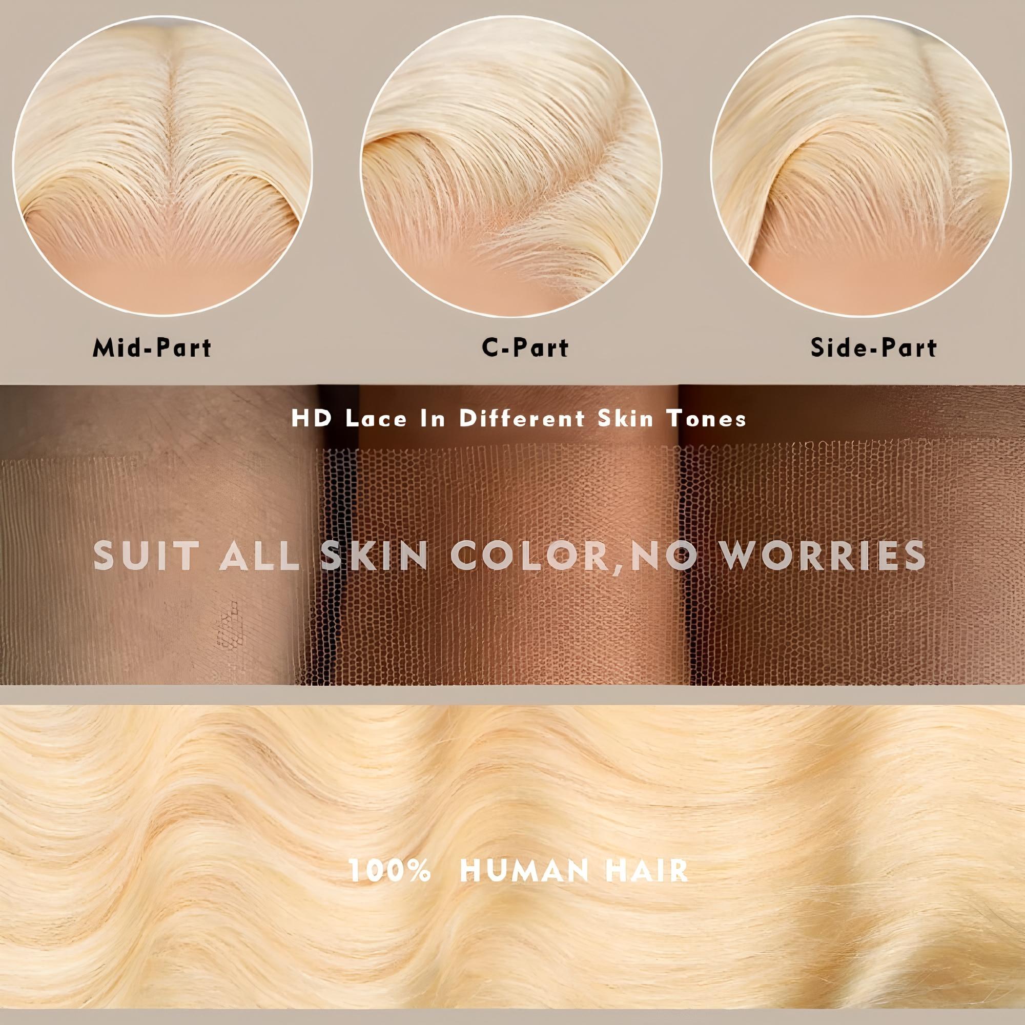 KingSup 613 Blonde Body Wave 100% Human Hair 13x6 HD Lace Front Wig Soft Lightweight Pre Plucked With Baby Hair Super Soft And Natural Looking Breathable Adjustable Strap Comfortable  No Shedding Can Be Dyed Bleached Restyled