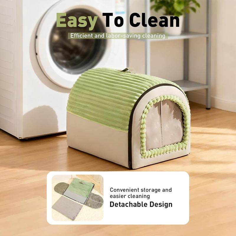 Petfeet Indoor Dog House, Four Seasons Cat House for Small, Medium, Extra Large Dogs and Cats, Pet Shelter, Removable, Washable Pet Tent, Dog Bed with Privacy Gate, Warm Soft Kennel with Removable Cushion