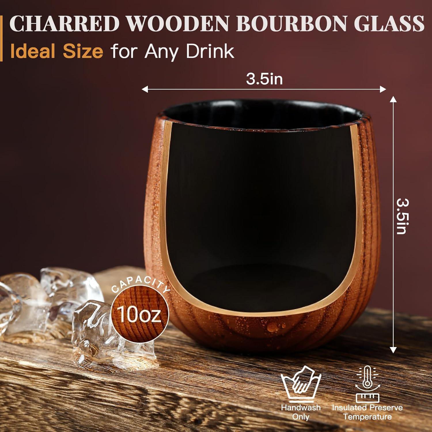 Whiskey Grail - Handmade and Charred Drinking Vessel, 0-300 Ml Ideal Whiskey Glass for Whiskey Consumption, Unique Handcrafted Drinkware with Charred Finish.
